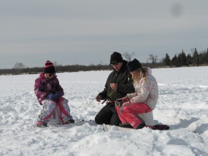 ice fishing with kids