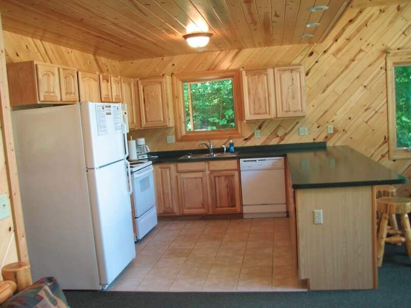 White Pine has a fully-furnished kitchen complete with pots, pans and dishes.