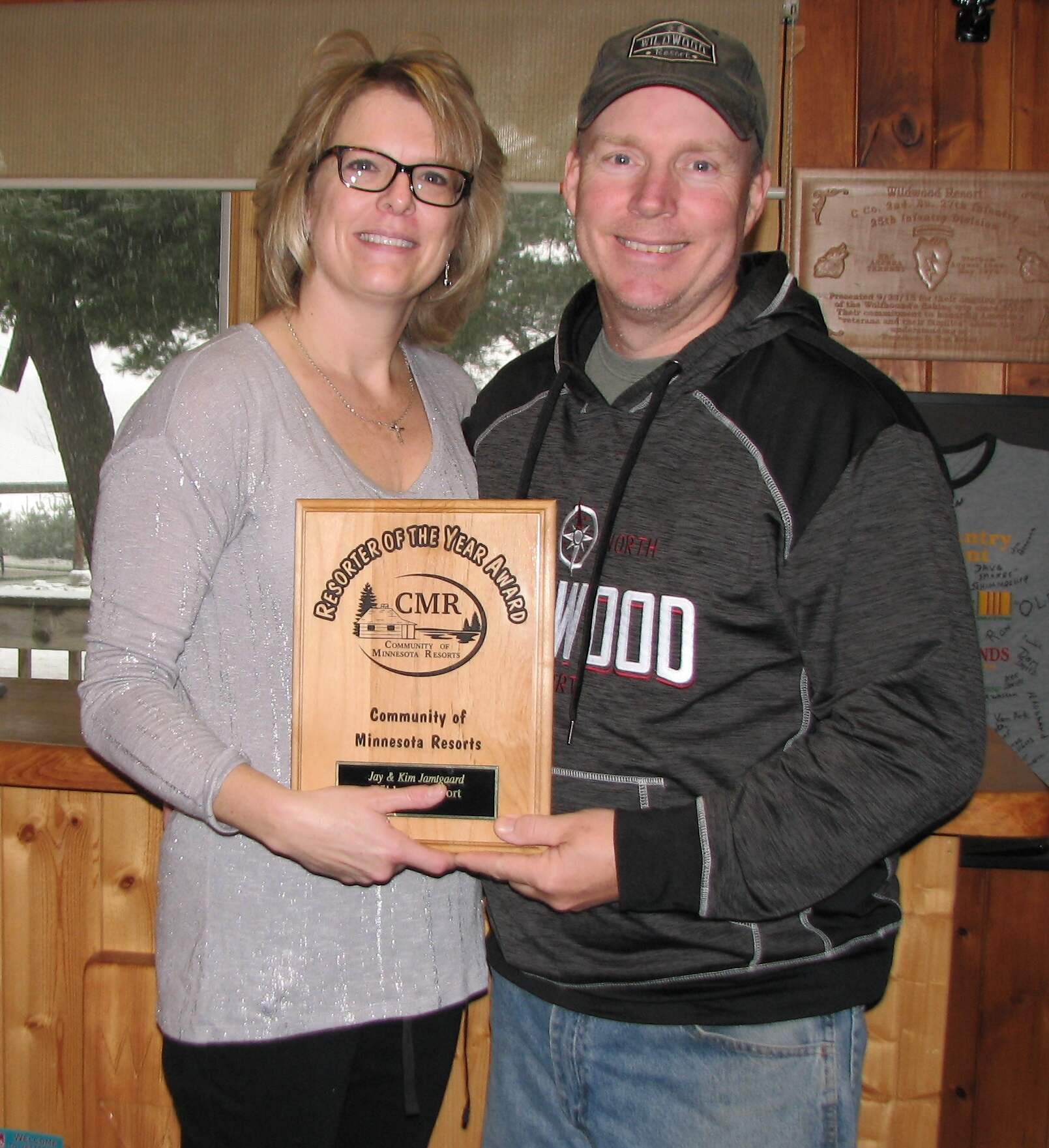 Jay & Kim Jamtgaard with the 2017 Resorter of the Year Award