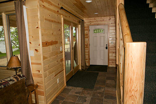 Red Oak entry has storage and an extra fridge