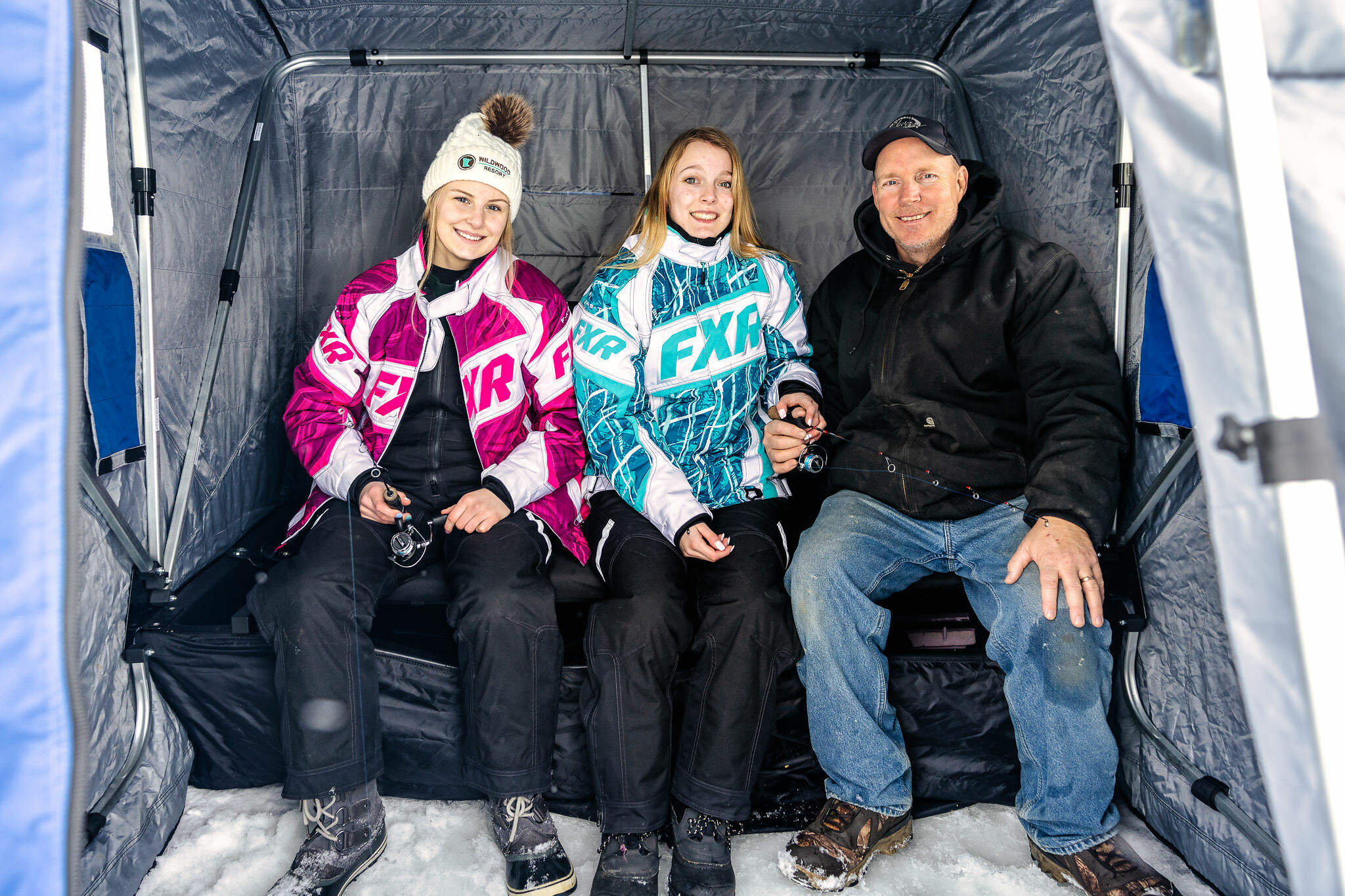 family ice fishing